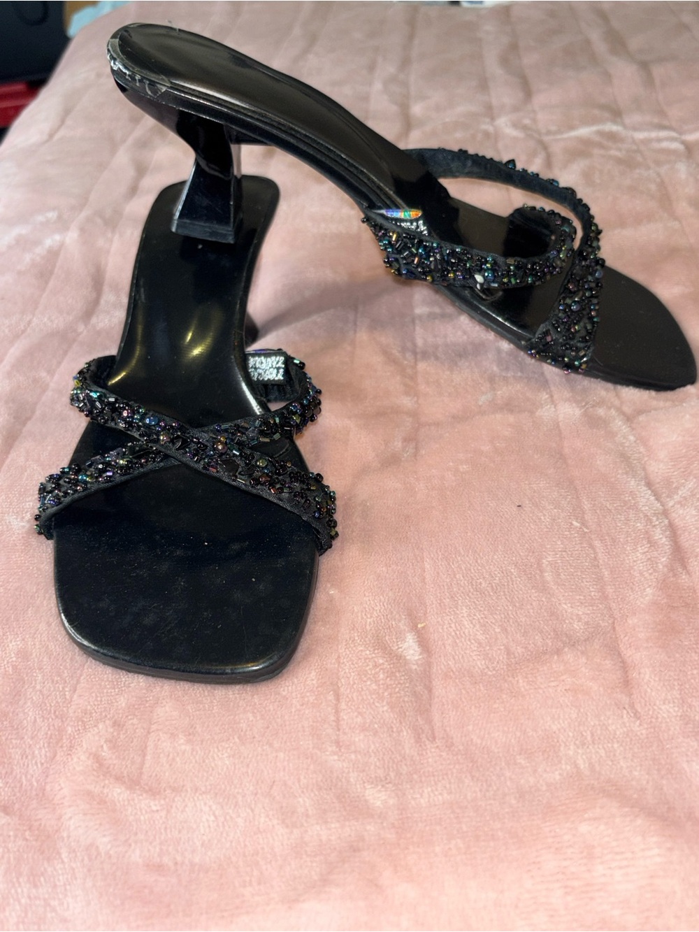 Tropical‎ Tantrum Sandals Kitten Heels Beaded Size 9
